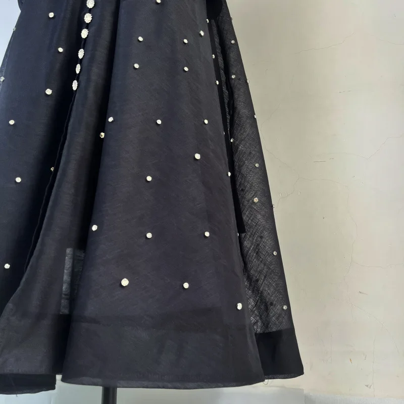 Ele Summer с винтажным принтом Bubble Sve Diamond Studded Midi Dr, женская ветровка Faion Thiened, китайская одежда...