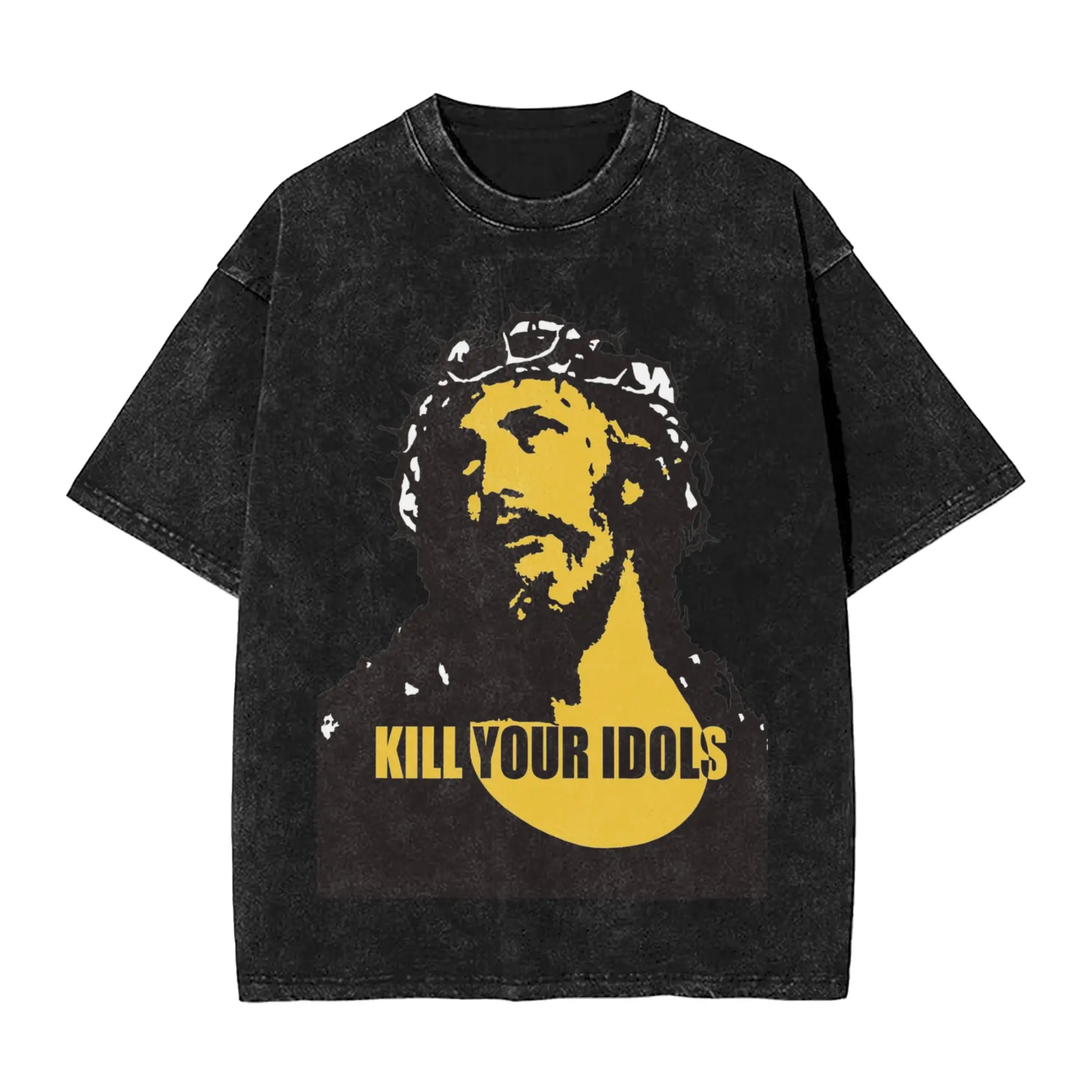 Kill Your Idols Guns N Roses Washed T Shirts Streetwear Hip Hop Retro T-Shirts  Tee Shirt Men Women Cotton High Street Summer