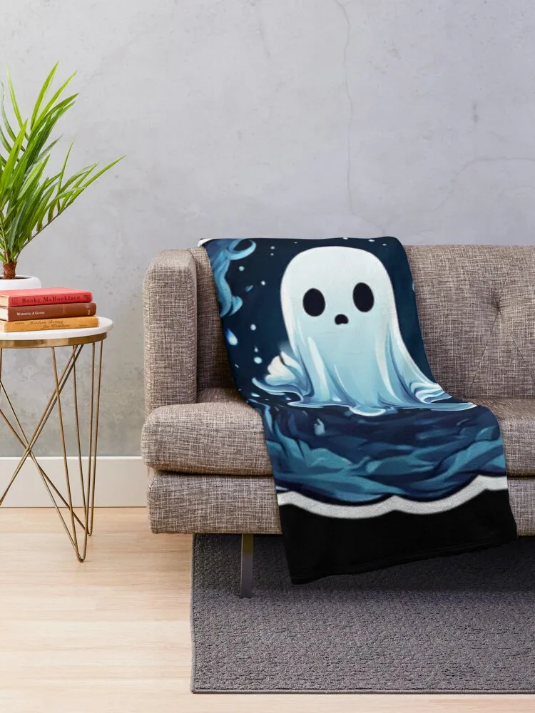 Spooky Ghost Artwork Throw Blanket Luxury Hair Picnic Multi-Purpose Blankets