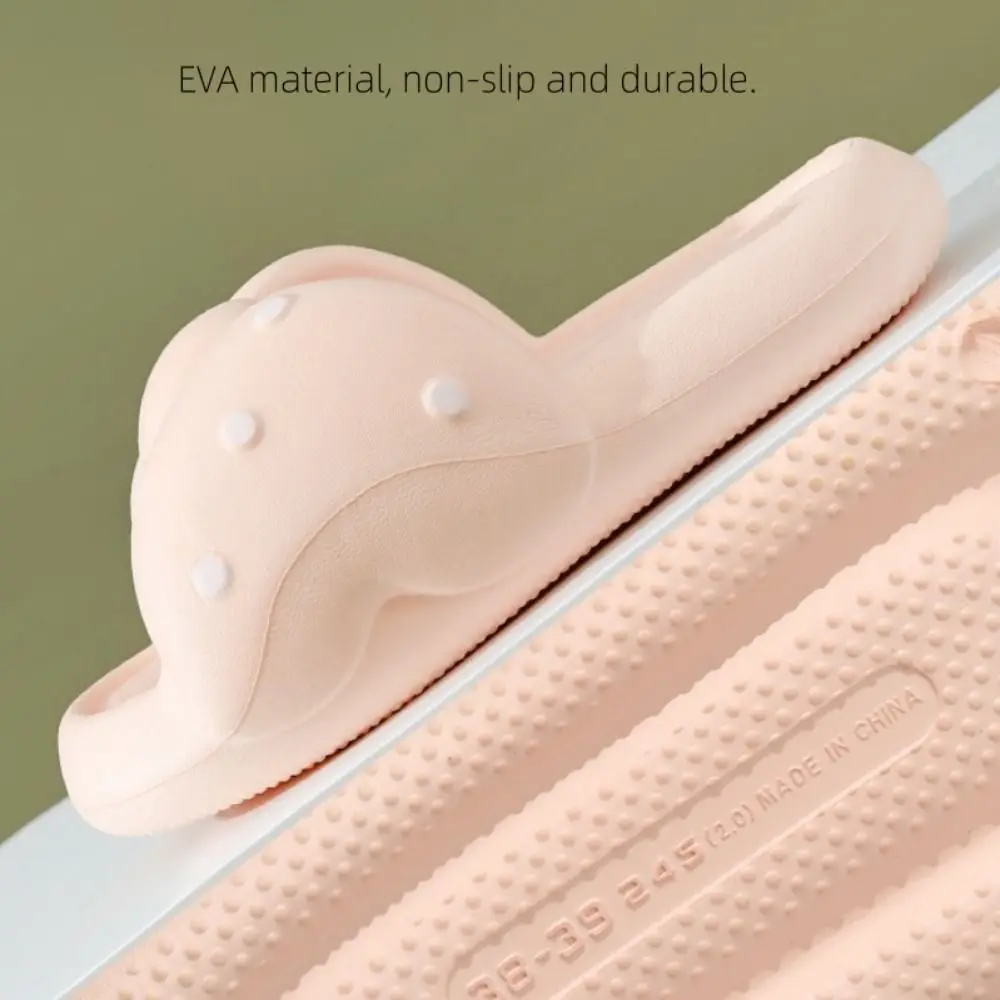 البولكا نقطة الشريحة النعال النساء الحلو المضادة للانزلاق Bowknot النعال منزل حذاء مسطح مفتوح الأصابع سميكة سوليد النعال الإناث #4