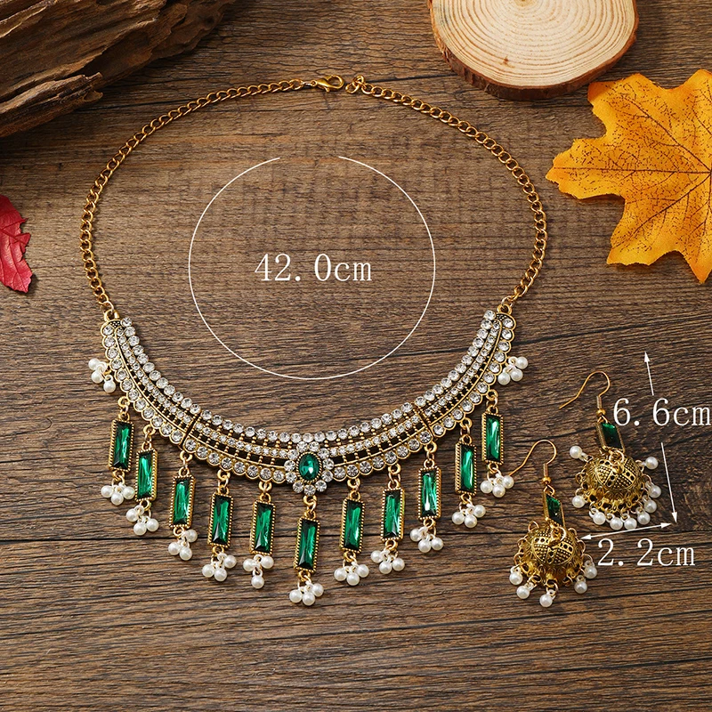 Vintage البوهيمي نمط قلادة وأقراط ، سلسلة طوق ، شخصية مبالغ فيها ، الاكسسوارات نمط العرقية ، متجر الغريبة #4