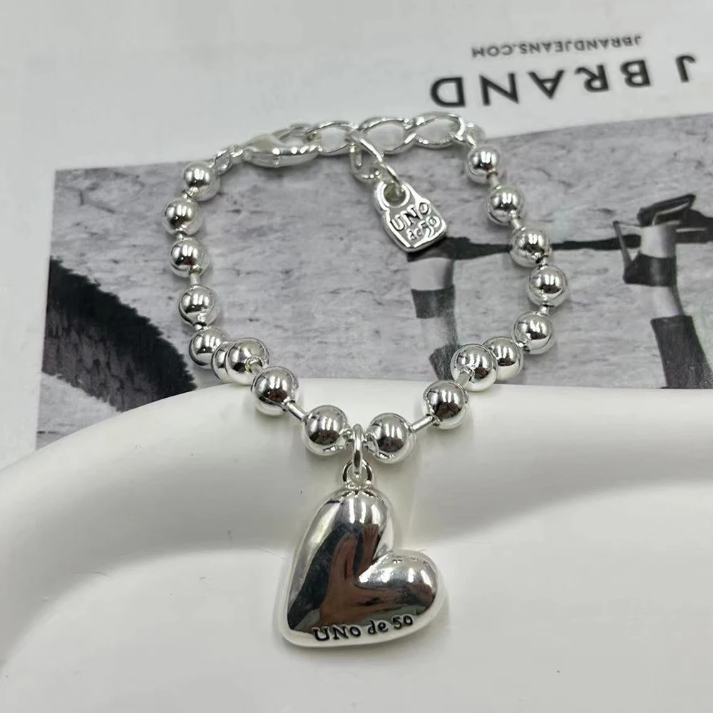 Unode50 Jewelry 2024 Sweet and Cute Spicy Girl Style Silver Love Bracelet Women's Accessories Gift for Friends