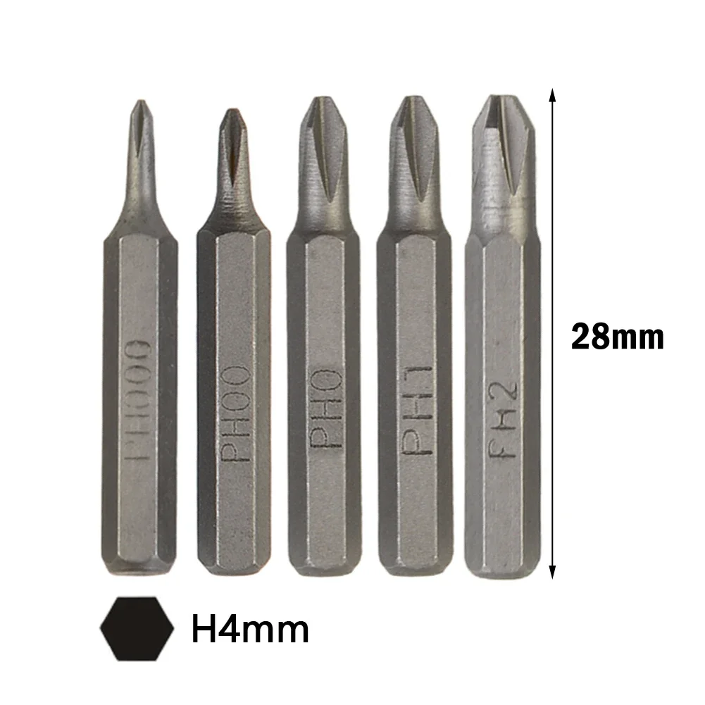 5pcs Magnetic Cross Screwdriver Bits Set PH0000 PH000 PH00 PH0 PH1 PH2 4mm Hex Shank Screw Driver Drill Bit For Power Tool