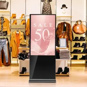65 Inch 4K Digital Signage Kiosk Indoor Floor Standing Commercial Monitor Advertising Display LCD Totem with HDMI Input
