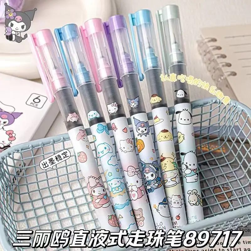 Sanrio Hello Kitty straight liquid 0.5mm quick-drying pen cartoon Cinnamoroll Kuromi My melody Pochaccoins high-value water pen