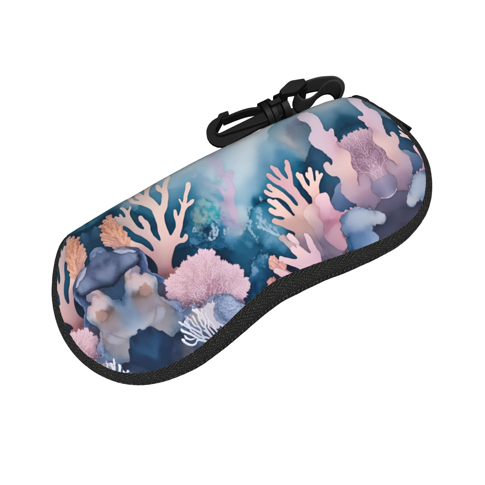 watercolor sea animals underwater world Merchandise Glasses Case for Women Men Printing Box  Glasses Box Ins Eye Contacts Case