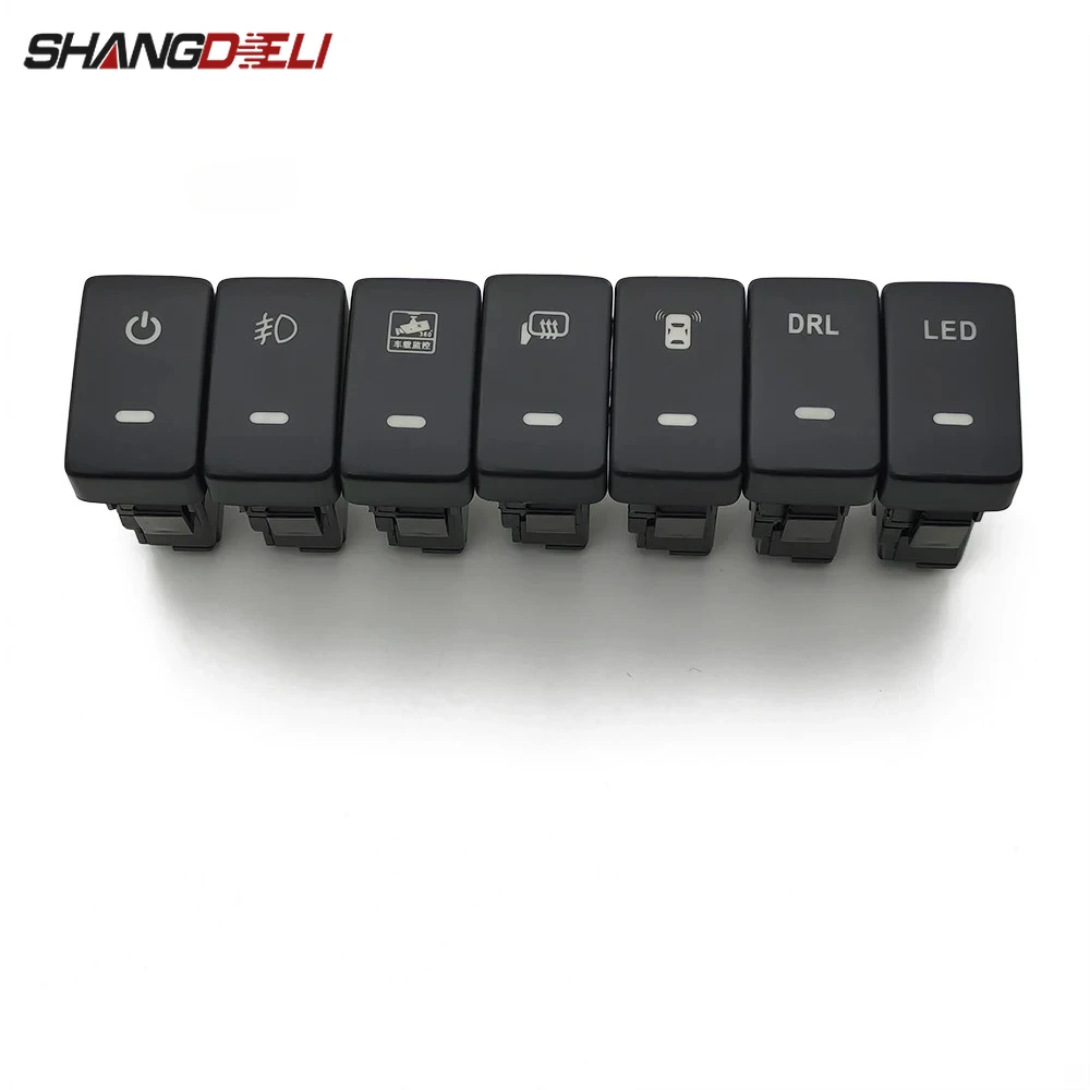 1PC Car LED Light DRL Recorder Power On Off Mirror Heating Button Fog Light For Honda CRV Odyssey Civic Fit 2008 - 2013