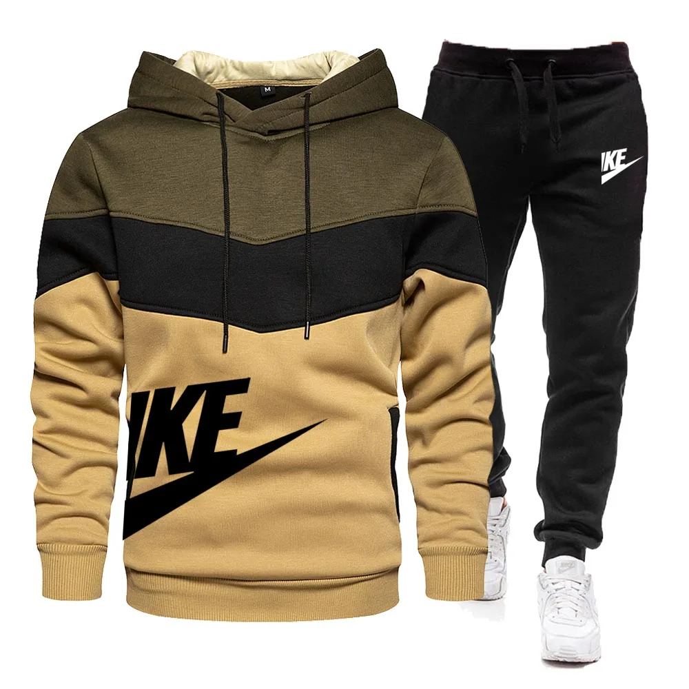 2024 Men\'s Hoodie+Pants Set Casual Sportswear Hoodie Pants 2-piece Set Casual Sportswear Autumn/Winter Jogging Set