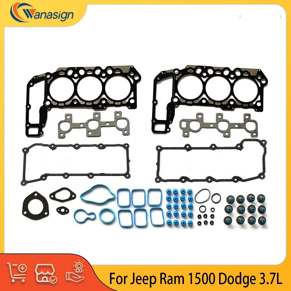 Engine Parts Cylinder Head Gasket Set Kit Fit 3.7 L V6 GAS EKG 02-05 For JEEP GRAND CHEROKEE LIBERTY DODGE RAM 1500 3.7