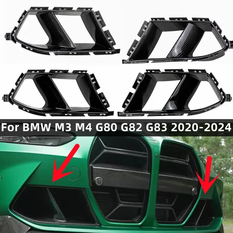 

For BMW G80 M3 G82 G83 M4 2021-2024 Pair Front Bumper Side Air Vent Cover Car Fog Cover Decorative Front Bumper Lower Vent