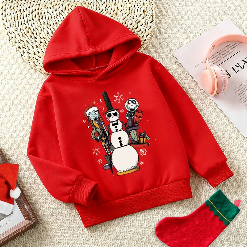 ديزني كابوس قبل عيد الميلاد الاطفال مقنعين البلوز الخريف الربيع لطيف أنيمي طباعة الصبي طويلة الأكمام البلوز ملابس كاجوال