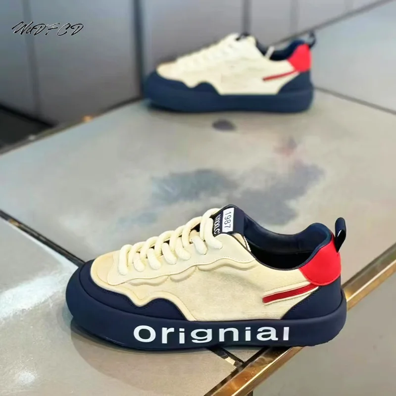 

Кроссовки Повседневные мужские дизайнерские легко подходящие туфли для досок Модная кожаная ткань Дышащая спортивная обувь на платформе увеличенной высоты