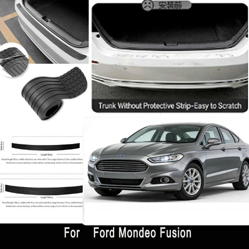 

For Ford Mondeo Fusion Car Rear Bumper Trim Anti-Kicked Scratch Protector Sticker Strip