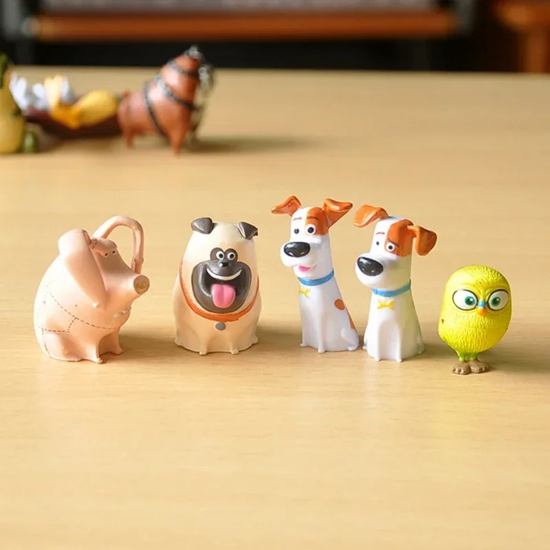 14 pcs Cartoon Rabbit Pet Dog Secret Life PVC Handmade Doll Mini Animal Cat Bird Model Dolls Toy Set Children\'s Gifts