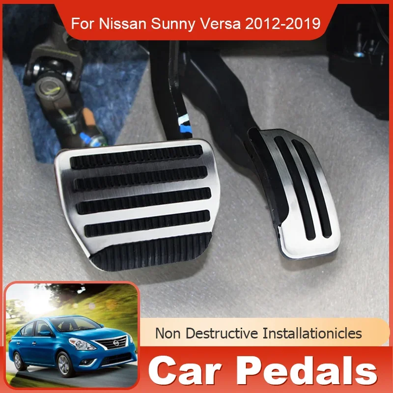 

Stainless Steel AT Car Pedals Accelerator Gas Brake Rest Pedal Cover Accessories for Nissan Sunny Versa Latio V-Drive 2012~2019