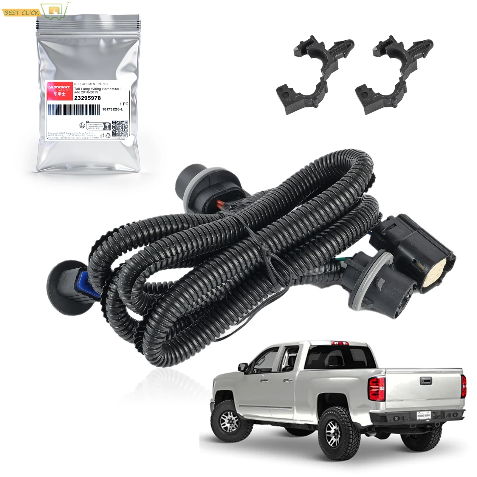 For Chevy Silverado 1500 2016-2019 Driver Left Tail Light Wiring Harness 23295978