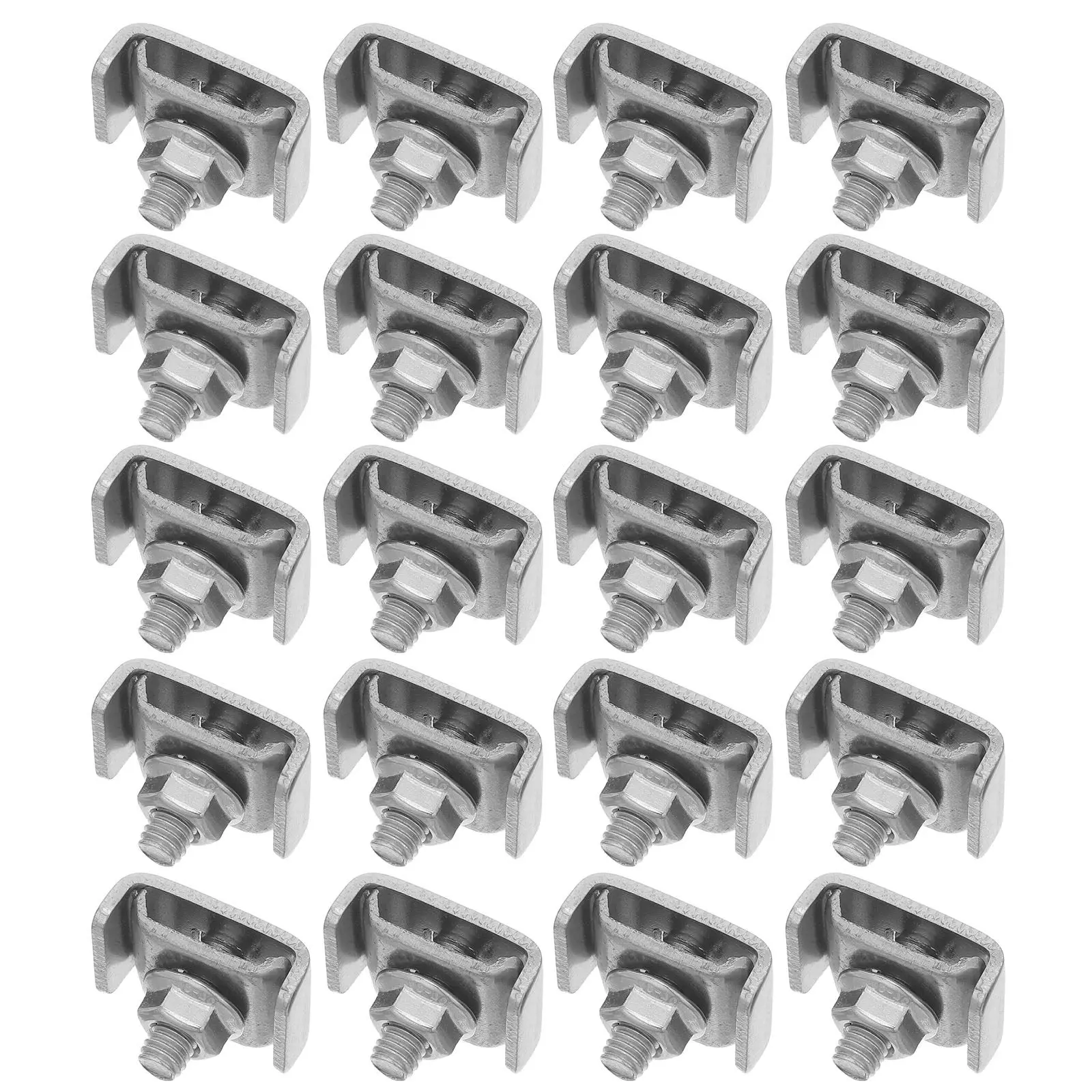 20Pcs Stainless Steel Mesh Panel Fixing Clamps Grid Wall Panel Connectors Heavy Duty Wire Basket Tray Joiner Cable Management