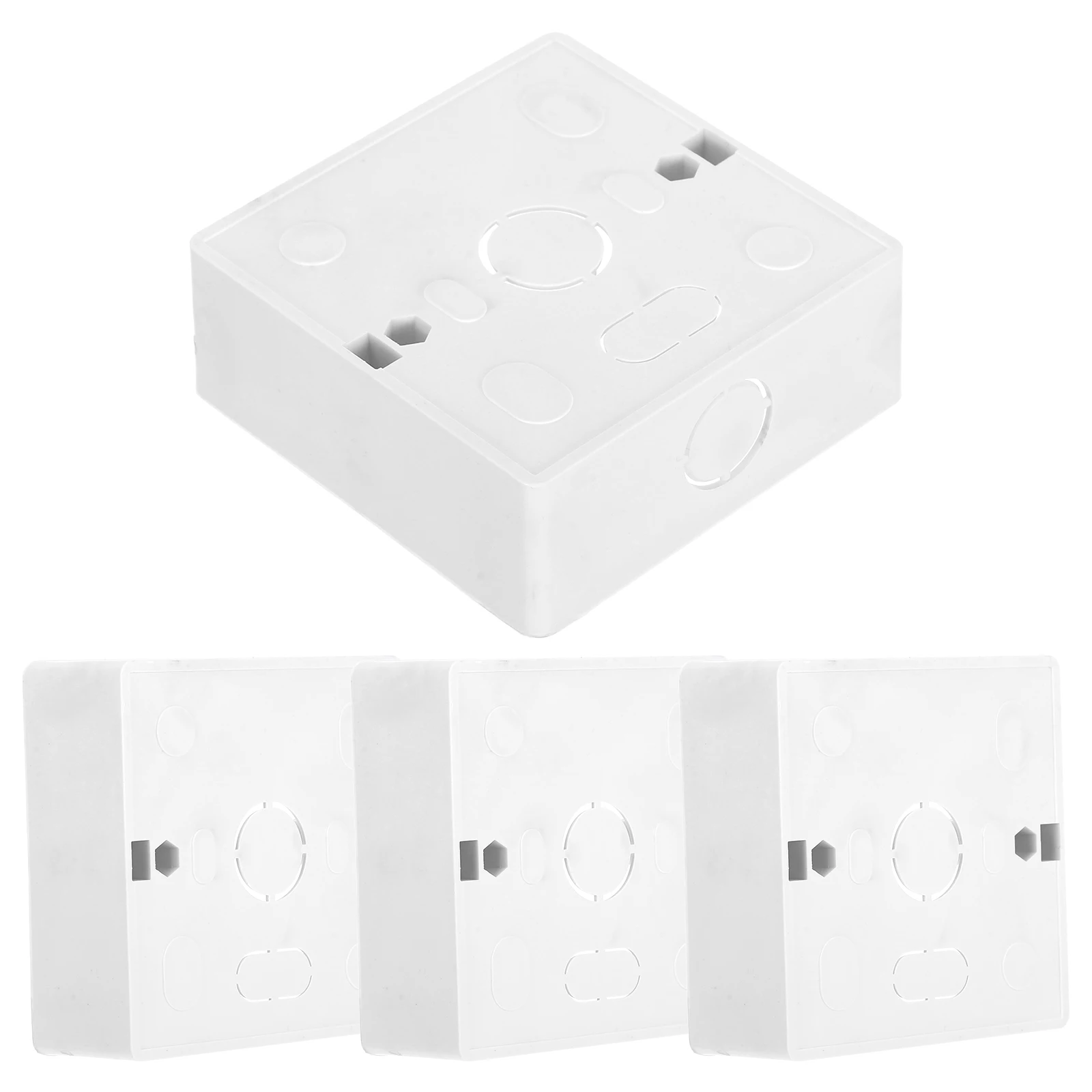 

4pcs Wall Socket Outdoor Electrical Projects Durable Junction Wall Mounted Outlet Universal External Installation Outlet Base