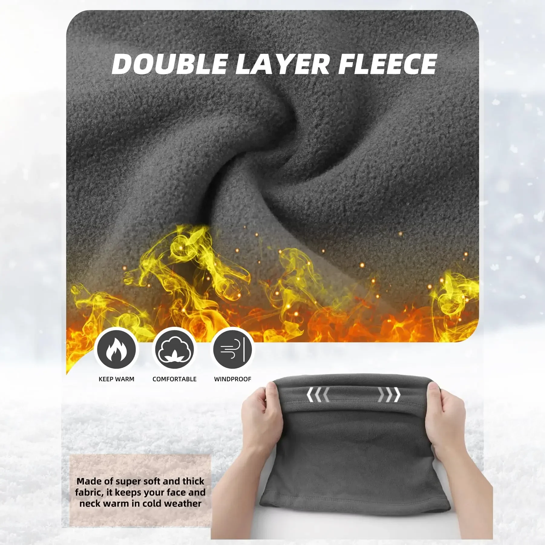 1/2/3Pcs Winter Headgear Balaclava Thermal Face Mask Windproof Fleece Lined Full Face Cover Ski Snow Outdoor Unisex Men Women