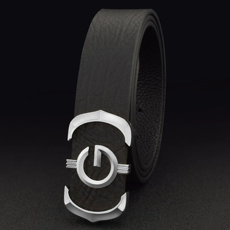 

High Quality G letter belt men fashion luxury Waist strap Cowskin genuine leather designer ceinture homme black Casual Waistband