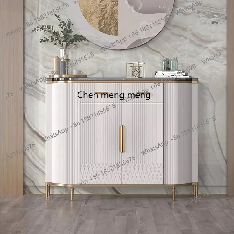 

American-style entrance cabinet marble minimalist light luxury dining side cabinet living room decorative side cabinet
