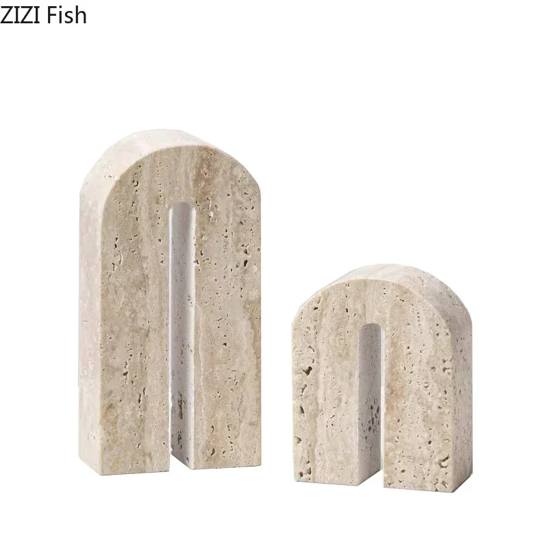 

Natural Stone Arch Geometry Ornaments Modern Crafts Desk Decoration Creative Arc Artwork Stone Statue Room Aesthetics Decor