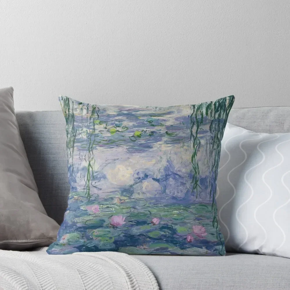 Water Lillies Throw Pillow Embroidered Cushion Cover Marble Cushion Cover Luxury Sofa Cushions Pillow Cases pillow