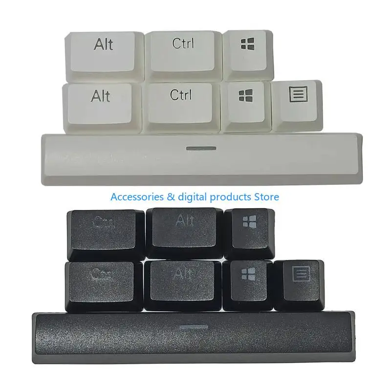 77JD PBT Keycap 8 for Key Douhle Shot Black White Through Keycap For