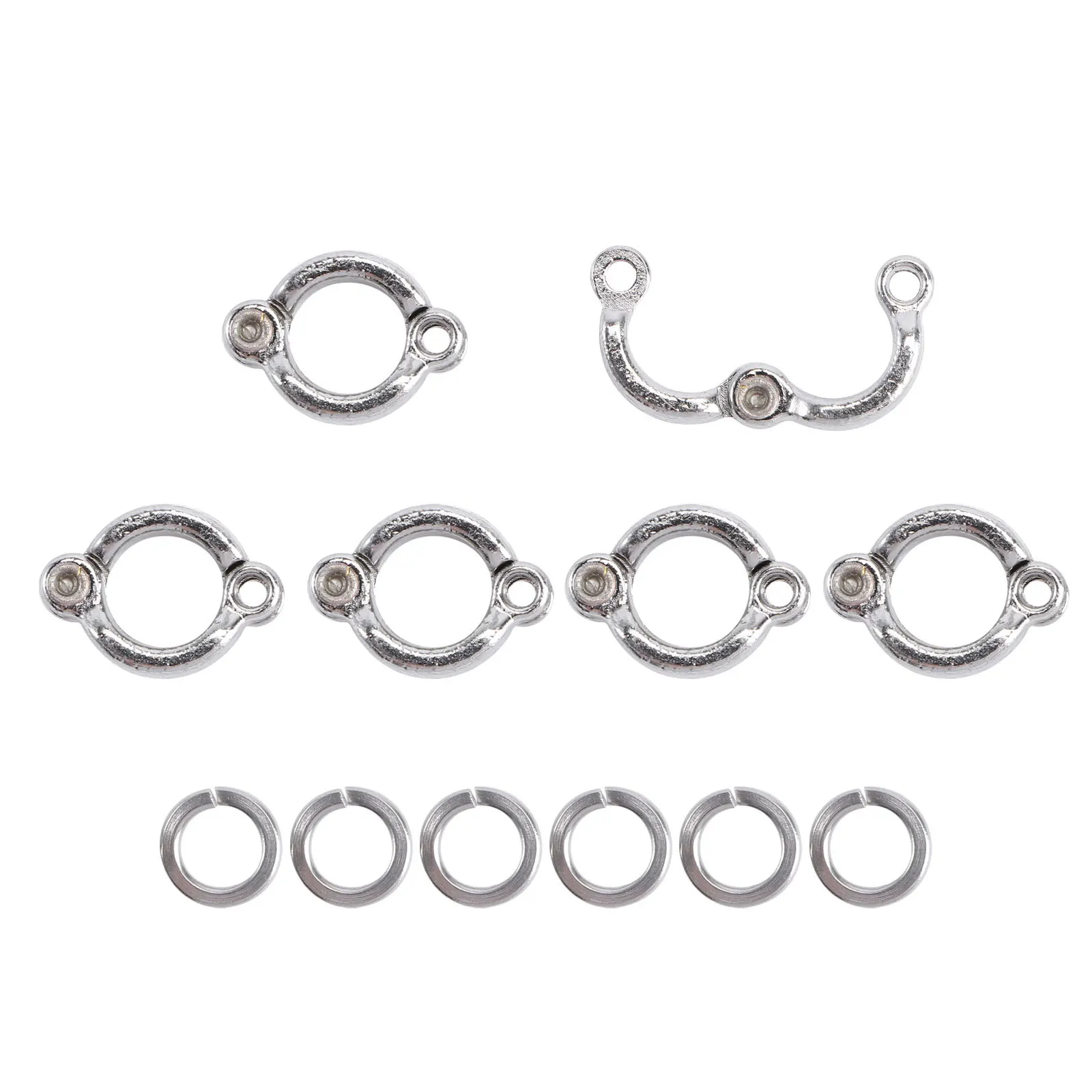 6 قطعة حلقات قدم الببغاء من الفولاذ المقاوم للصدأ متعددة الوظائف لتدريب الطيور حلقات سلسلة للقدم مقاومة للصدأ خفيفة الوزن للطيران في الهواء الطلق