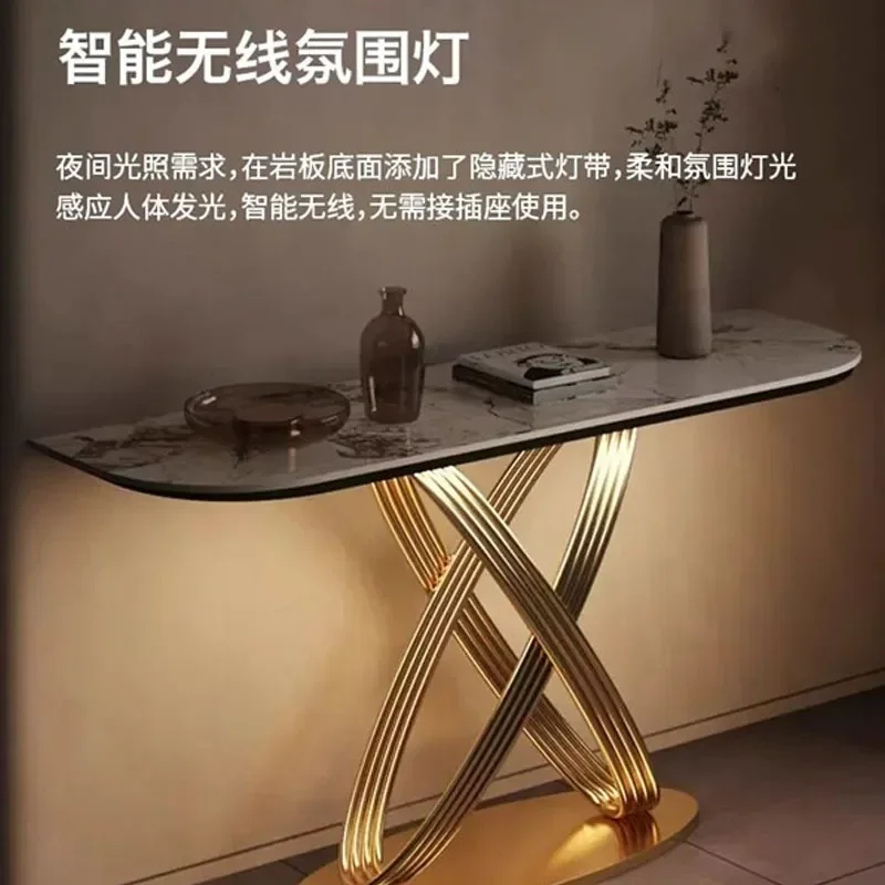 Italian Light Luxury Entrance Console Table Wall Mounted Decorative Table for Corridor Aisle Hallway Modern Creative Home