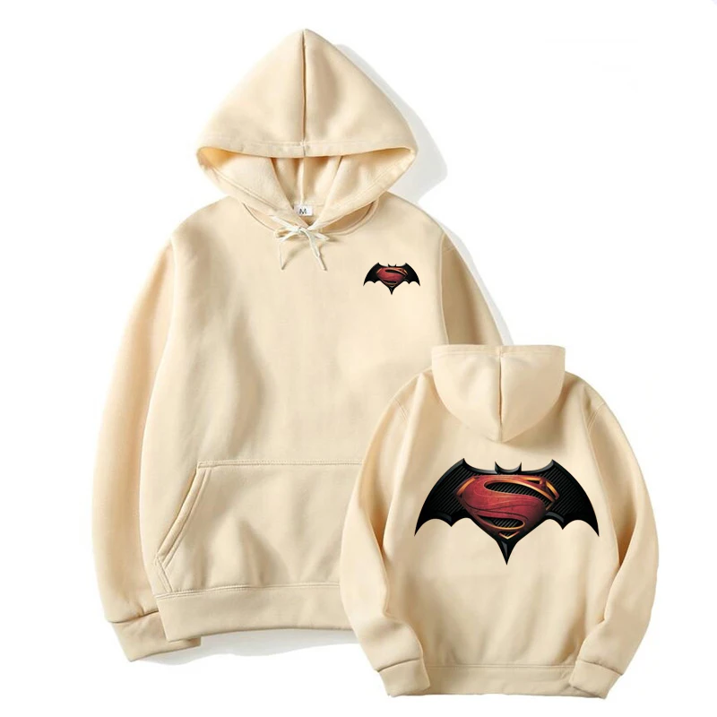 S Pattern On Bats Printing Hoodies Men Casual Comfortable Hoody Loose Fleece Hip Hop Clothes Fashion Pullovers Streetwear Man