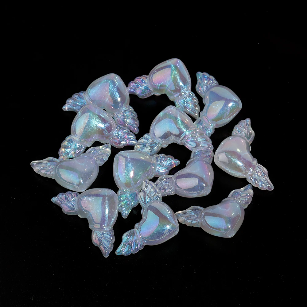 10pcs Acrylic Love Heart Beads for DIY Crafts