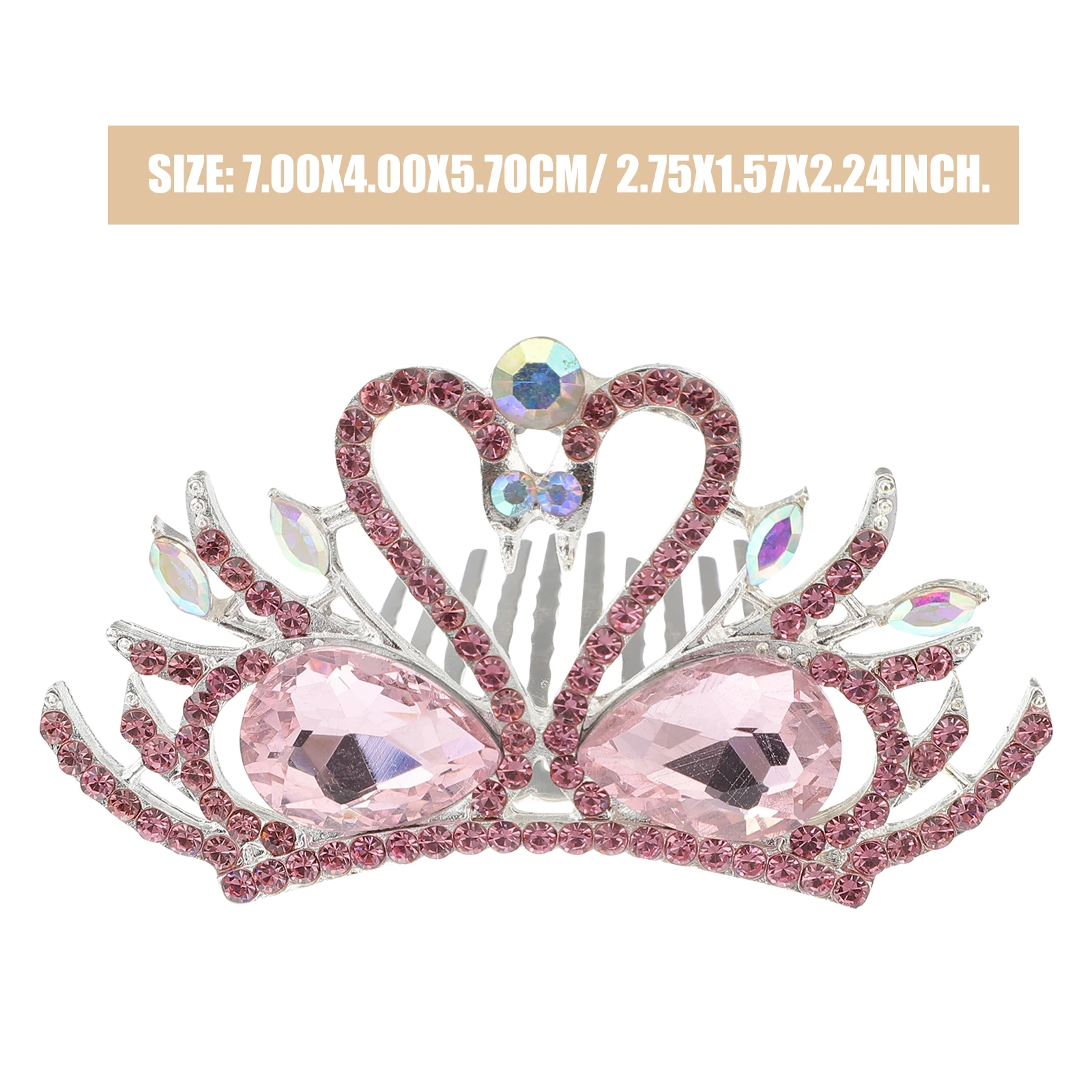 

Wedding Swan Crown Stage Hair Accessories Geburtstagsfeier-tiara Pink for Bride Miss The