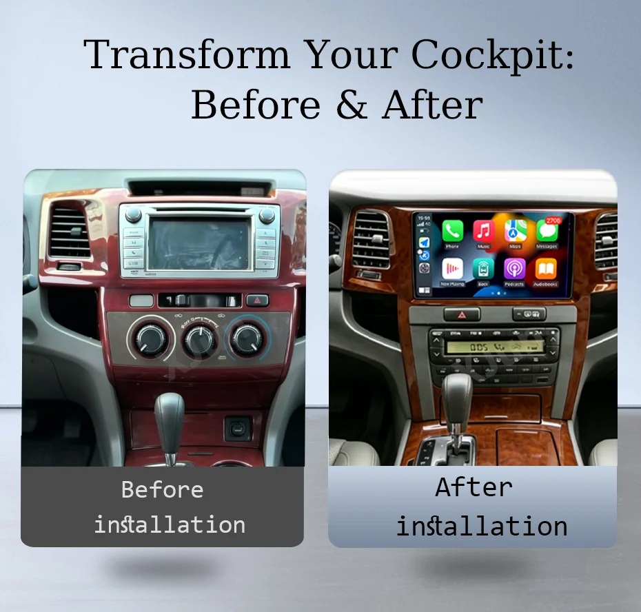 Android 16 IPS HD Touch Screen Wireless CarPlay for Toyota Fortuner Hilux 2008-2014 9