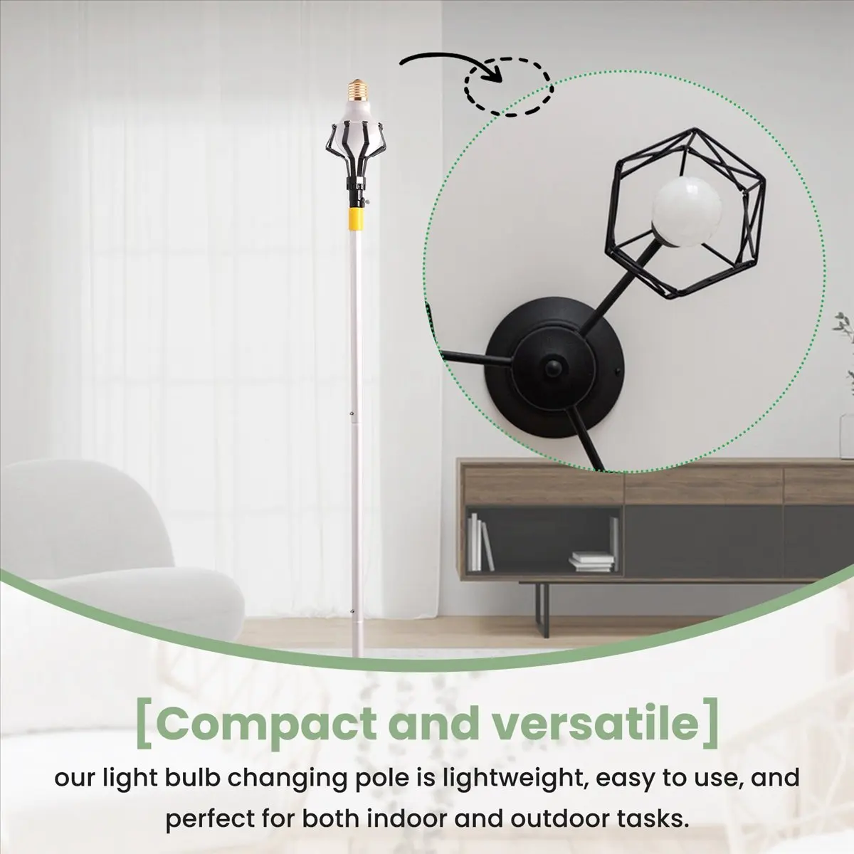 DT38 High Ceiling Light Bulb Changer, Light Bulb Changer, Assembled Light Bulb Extension Rod, High Reaches Light Bulb Changer