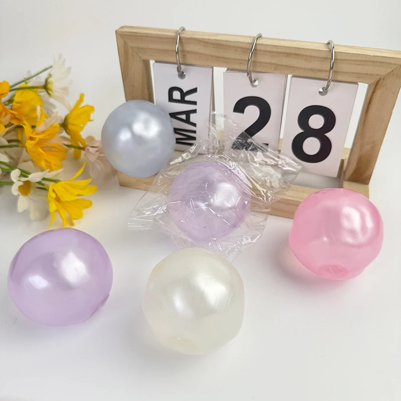 6cm Shapeable Fidget Squeeze Vaseline Ball Coconut Oil Filled Transparent Pearl Color Sensory Toy Portable Stress Relief Gift