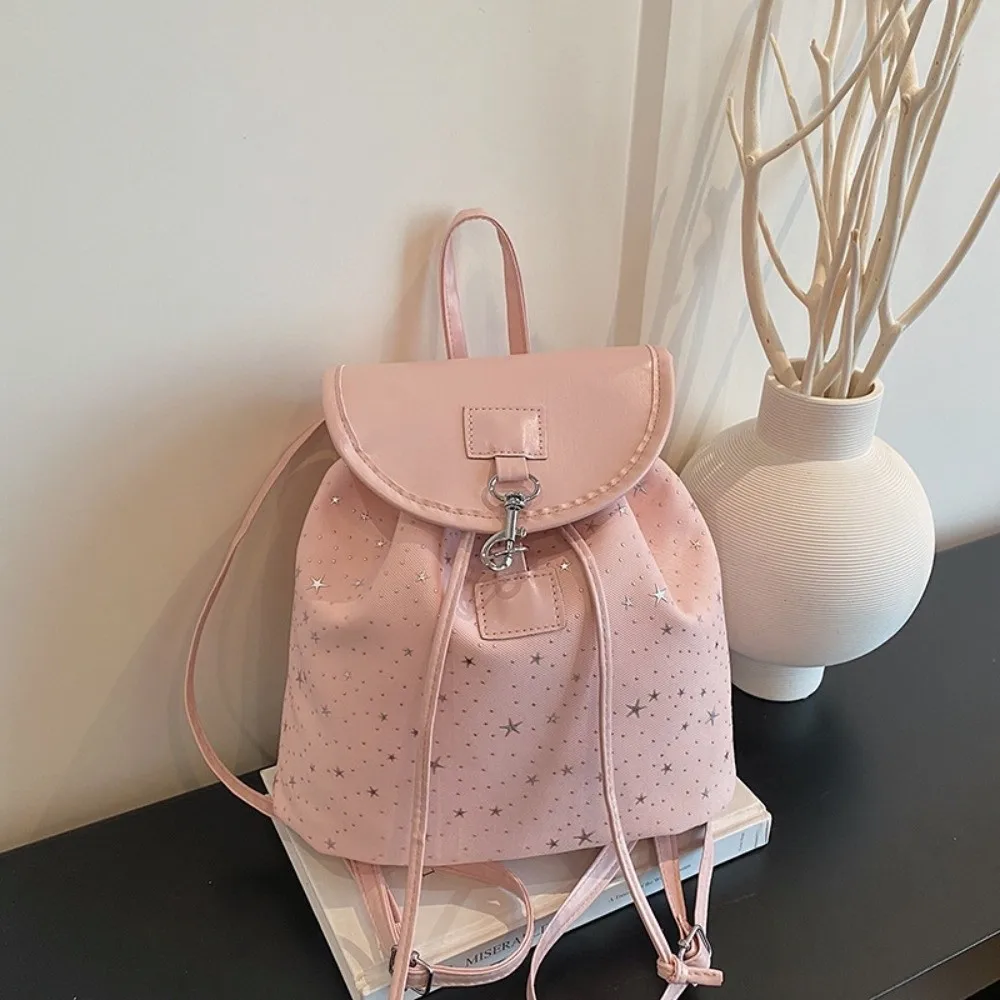 

New Y2k Women Backpack Large Capacity Lightweight Shoulder Bag Star Schoolbags Schoolbags