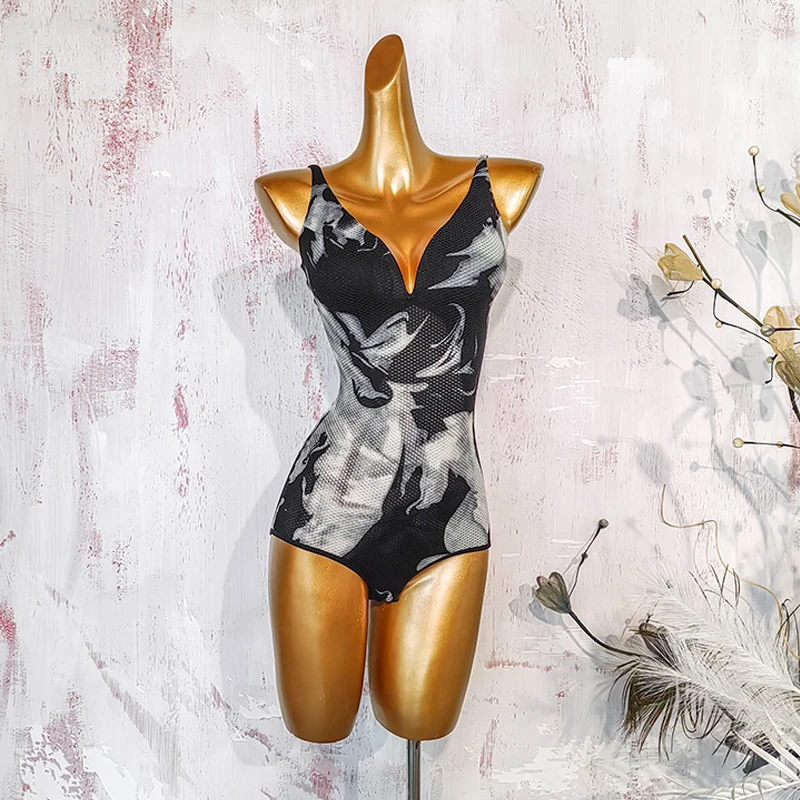 Sexy Zwarte Latin Dans Kostuum Voor Vrouwen Nieuwe Kant Fringe Dans Rok Sling Bodysuit Samba Salsa Dansen Praktijk Kleding VDL3963