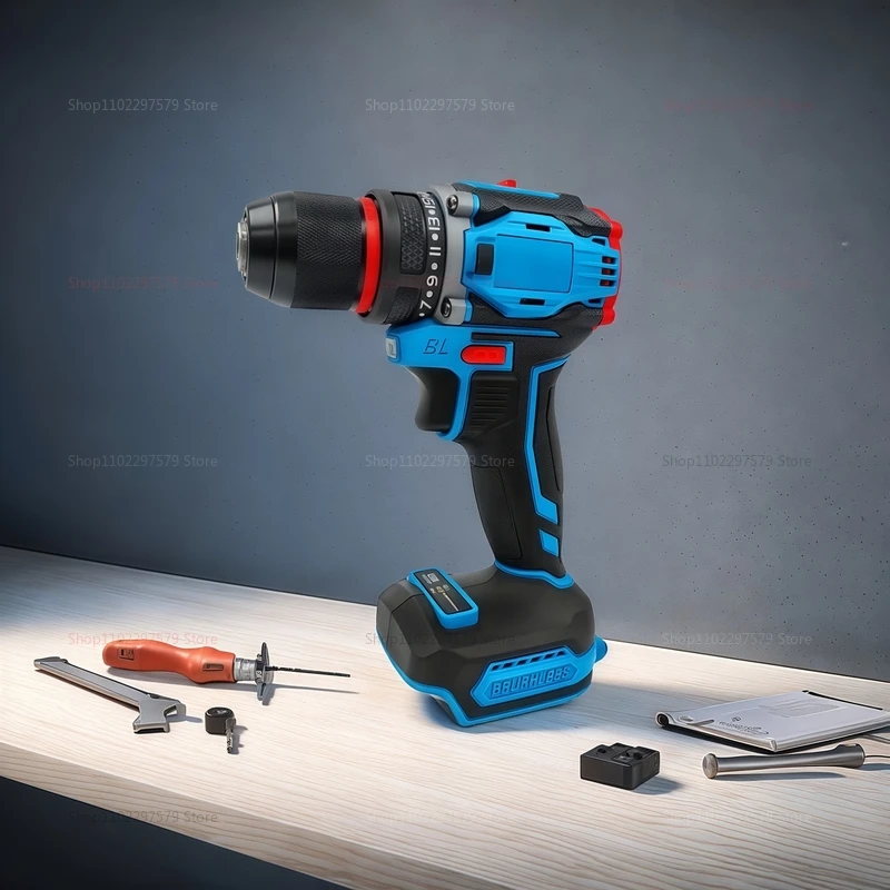 مثقاب كهربائي ومفك براغي لاسلكي بدون فرش أداة طاقة تأثير سرعتين للمنزل DIY والمهنية مع بدون بطارية تستخدم 21 فولت