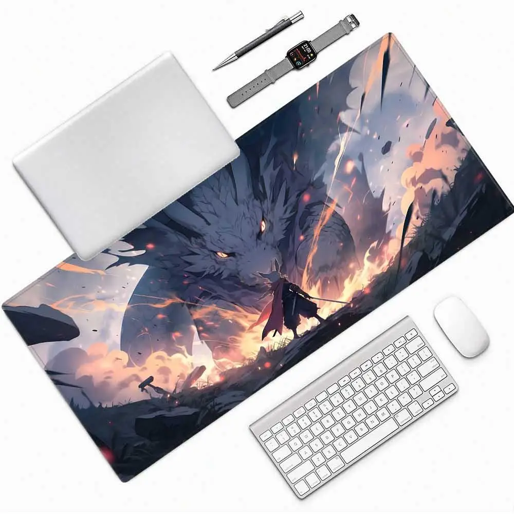 Tastatur- und Mauspad, Anime-Mauspad, Drache XXL-Mauspad, Mausteppich, Maus-PC-Mausteppich, Mauspad XXL-Pad
