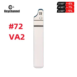 Keychannel-llave de coche plegable para Renault, de 5 piezas de repuesto Original llave remota, 72 VA2, Triumph, Peugeot, color blanco