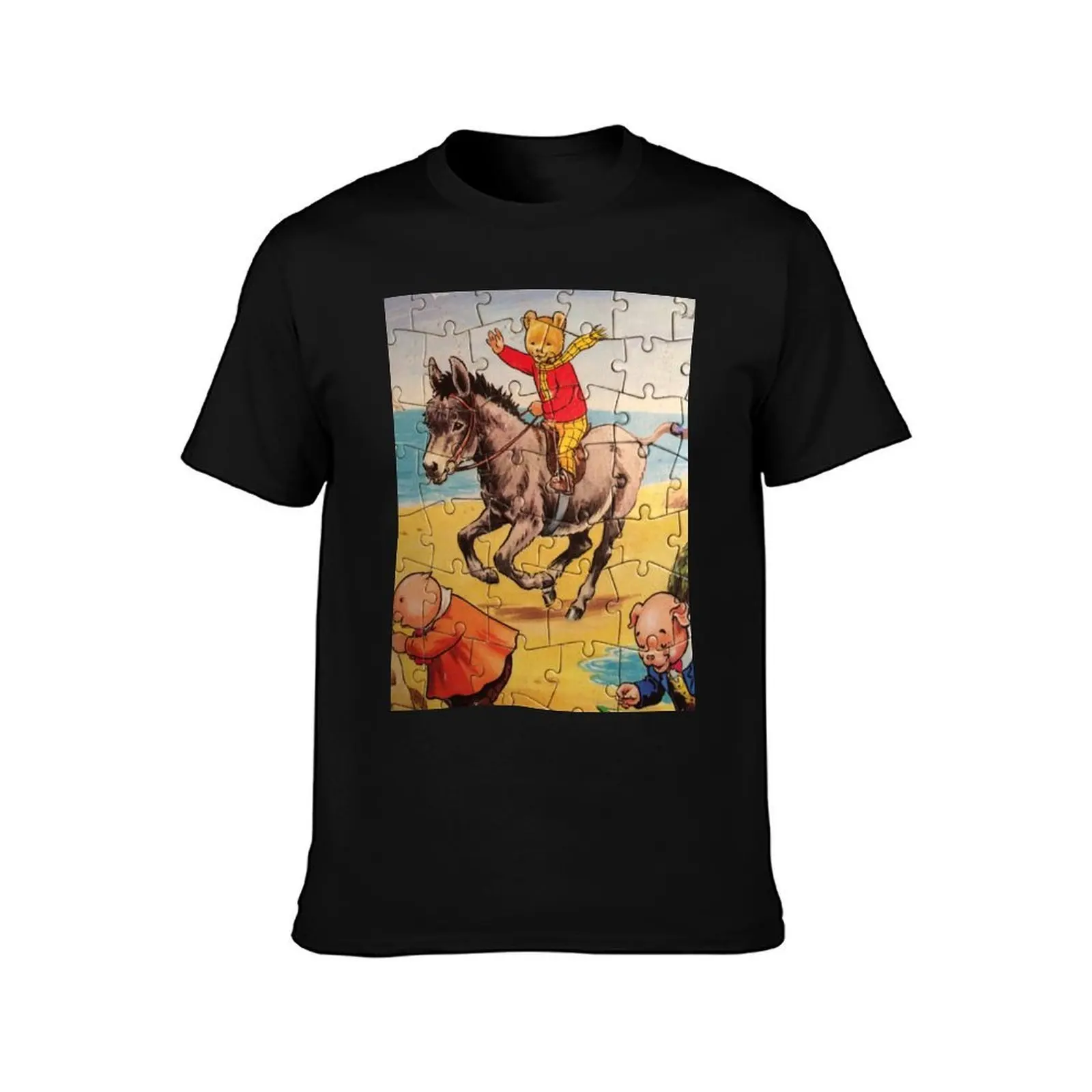 RUPERT THE BEAR T-Shirt, Summer Casual Cotton Tee, Oversized Streetwear Tops, Vintage Graphic Print, Loose Fit Short Sleeve