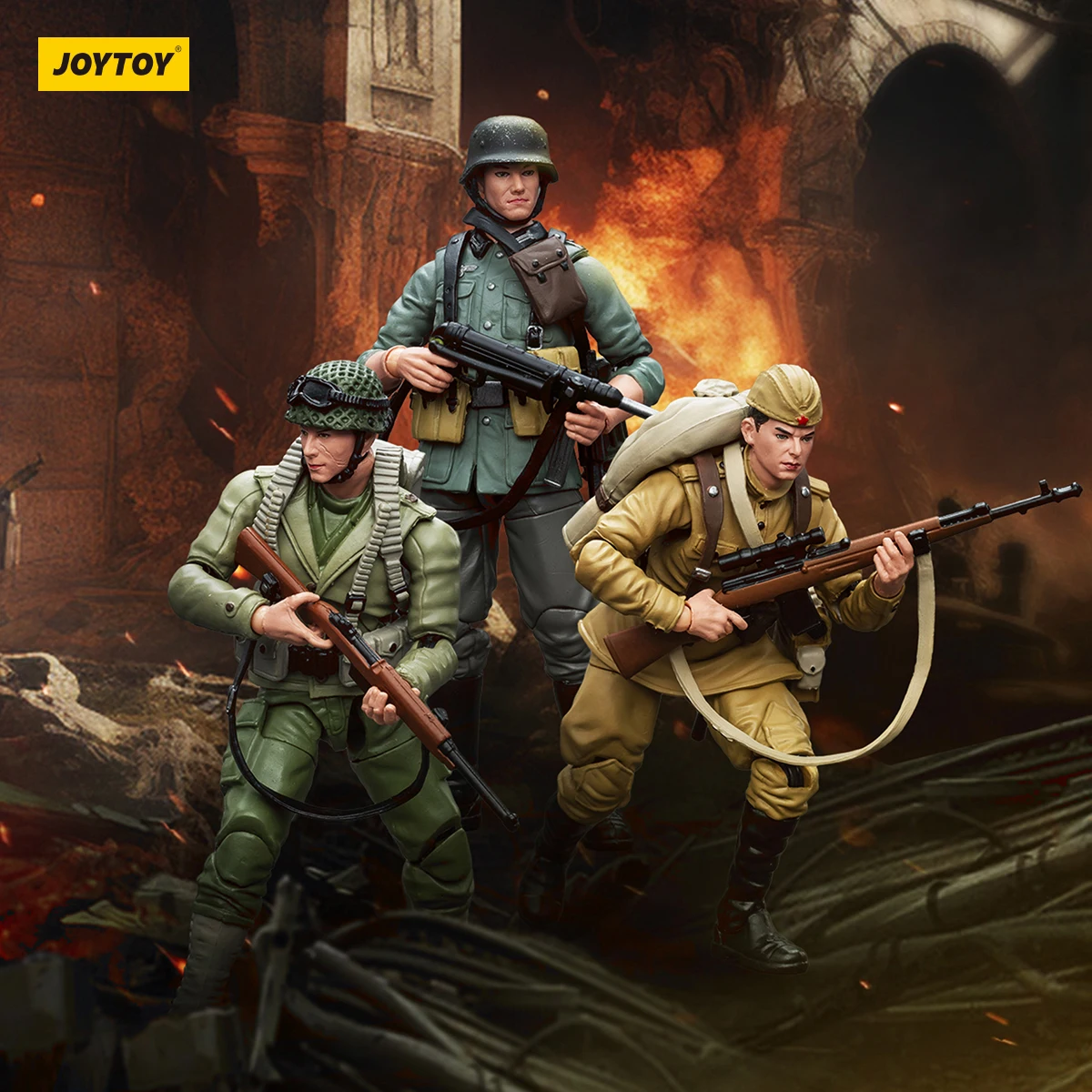 

Joytoy 1/18 WWII Action Figure Re-issue Version - Soviet Infantry US Army Wehrmacht Anime Model Toy for Collectors