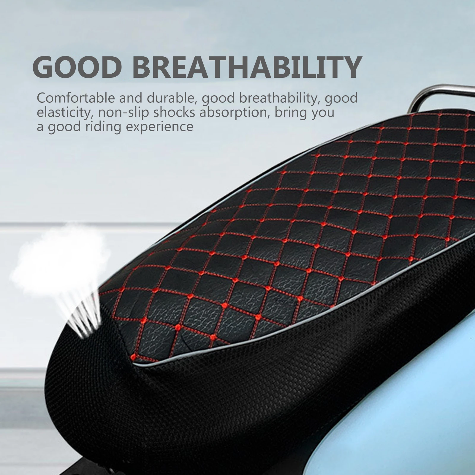 

s Motorcycle Seat Cover Linen Mesh Elastic Breathable Non Shock Absorption Cushion Pad for Motorbike Electric
