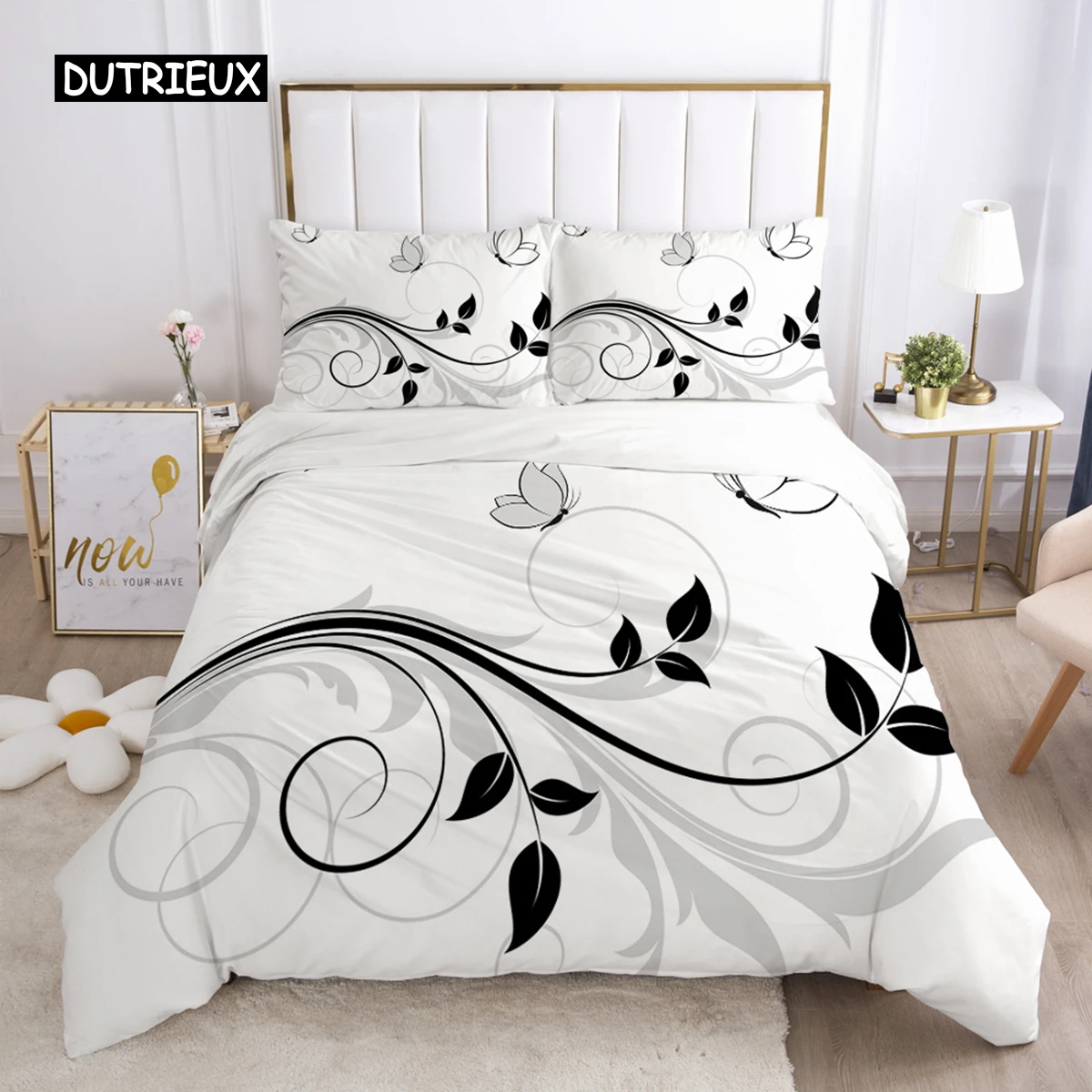 

Bedding Set Duvet Cover Pillowcases Comforter/Quilt/Blanket Cover Luxury 3D HD Quality Printed Reactive Queen Single Leaf