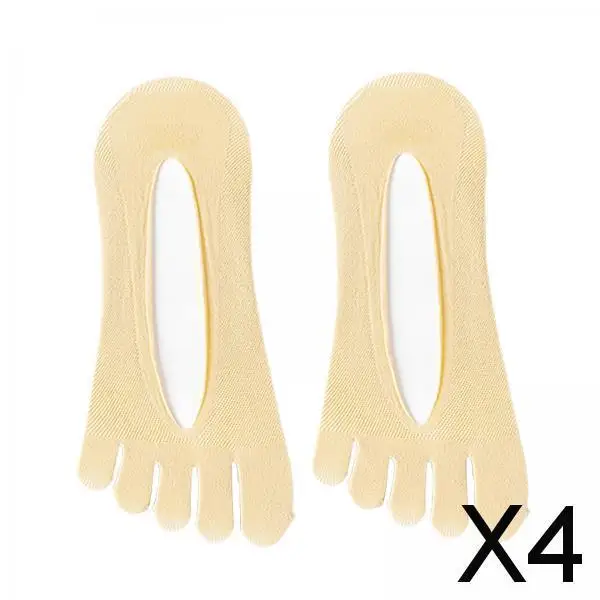 

Невидимые носки-невидимки с пятью пальцами для женщин, мягкие, дышащие, из полиэстера, с защитой от скольжения, для летних тапочек