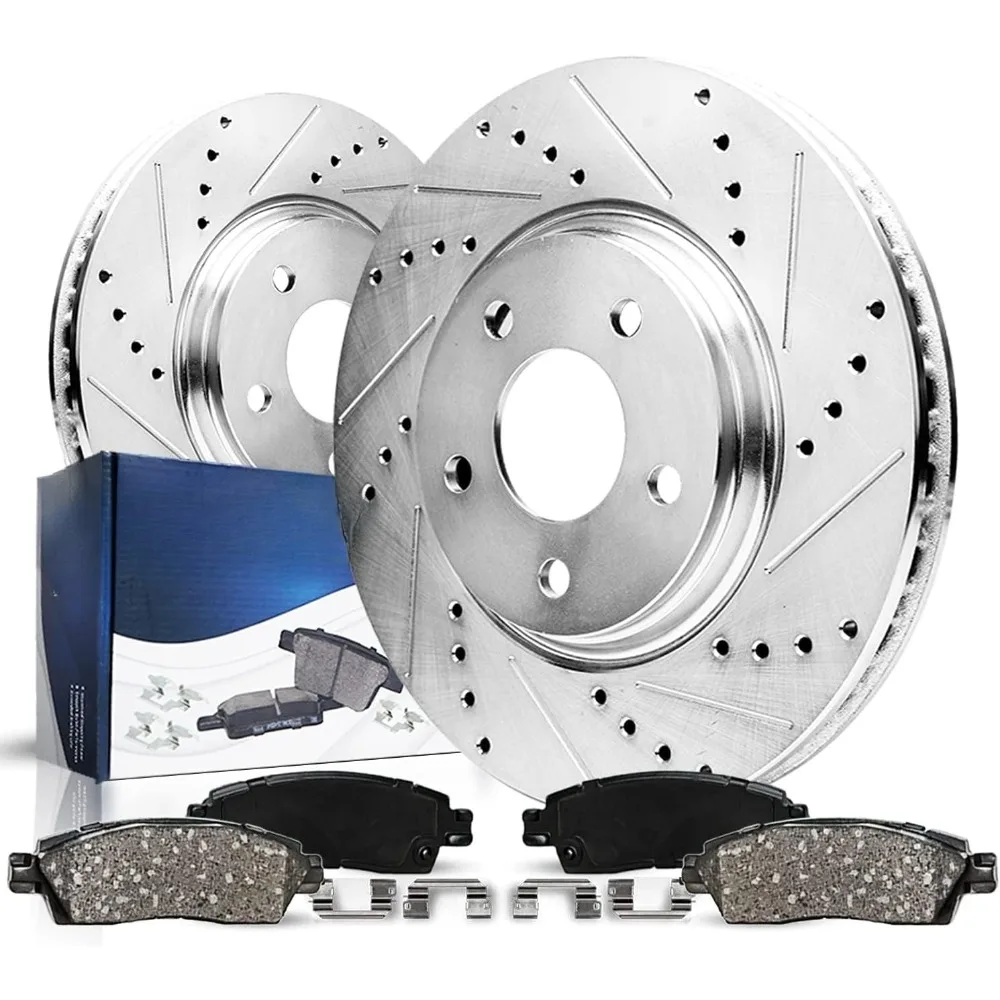 

Front Brake Kit for 2008-2011 Chevrolet HHR Drilled & Slotted Disc Brake Rotors Ceramic Brakes Pads with Hardware