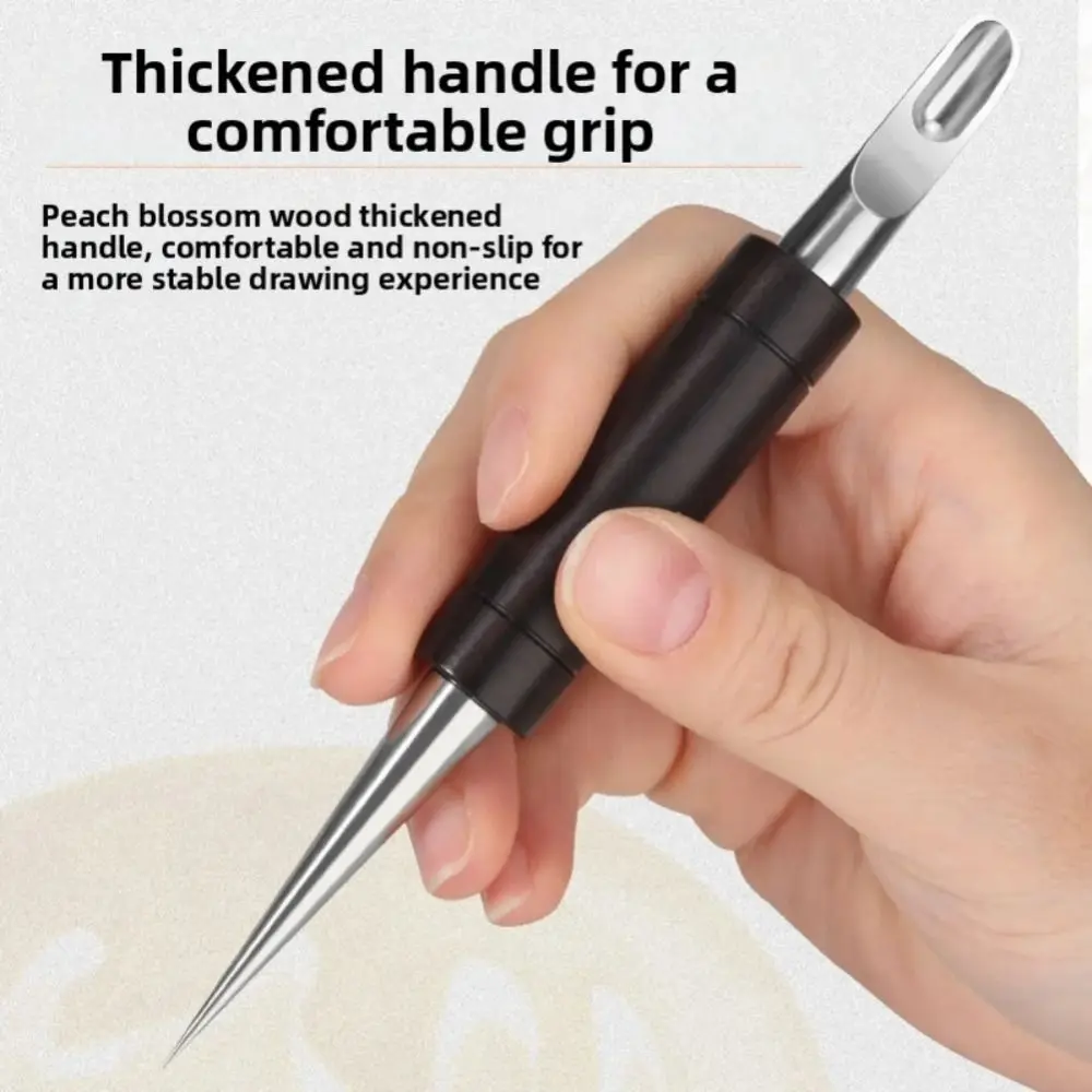 

Ручка для латте-арта из нержавеющей стали с деревянной ручкой и футляром для хранения, портативная, простая в использовании, для рисования на кофе