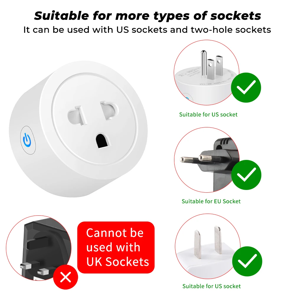 20A/16A Power Monitor Tuya Zigbee US EU Smart Socket Plug Adapter Wireless  Voice Timer App for Google Home Alexa Tmall Genie