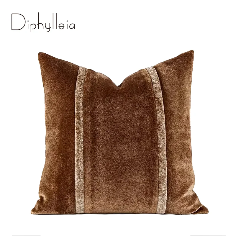 Diphylleia Modern Rust Red Orange Brown Geometric Jacquard Cushion Covers Rich Textures Pillow Case Wabi-Sabi Style Home Decor